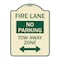 Signmission Fire Lane Tow-Away Zone W/ Bidirectional Arrow Heavy-Gauge Aluminum Sign, 24" x 18", TG-1824-23979 A-DES-TG-1824-23979 - alternate 1